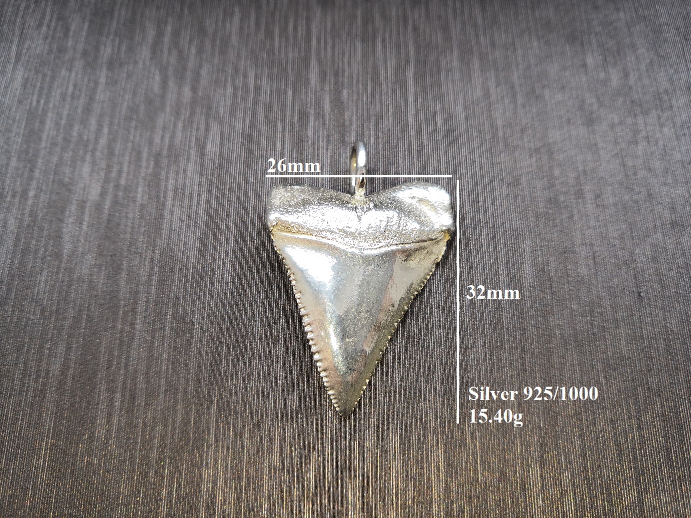 Silver Great White Shark Tooth - Sirius Gem